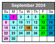 SeaWorld, FL septiembre Schedule