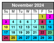 SeaWorld, FL noviembre Schedule