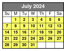 Aquatica San Antonio julio Schedule