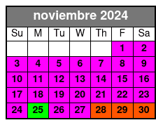 General Admission noviembre Schedule