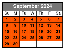 Unlimited Biking DayPass Bike Rental septiembre Schedule