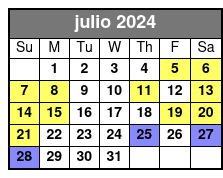 Sunset Cruise julio Schedule