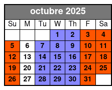 Clear Canoeing at Silver Springs octubre Schedule