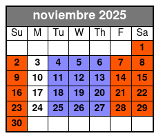 Clear Canoeing at Silver Springs noviembre Schedule