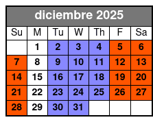 Clear Canoeing at Silver Springs diciembre Schedule