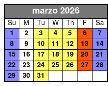 Clear Canoeing at Silver Springs marzo Schedule