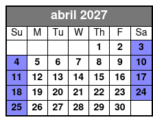 Clear Canoeing at Silver Springs abril Schedule