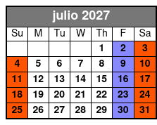 Clear Canoeing at Silver Springs julio Schedule