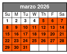 1 Hour of Paddle Time March Schedule