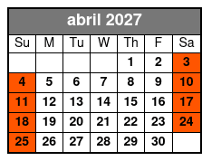 Evening Paddle abril Schedule