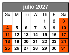 Evening Paddle julio Schedule