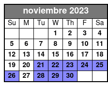 Glass Bottom Kayak Rentals on the Silver River at Silver Springs, Florida noviembre Schedule