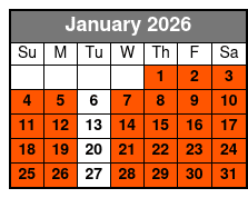Central Florida Kayak and Paddle Board Rentals on the Dora Canal enero Schedule