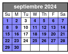 4 Hr Single Kayak Rental septiembre Schedule