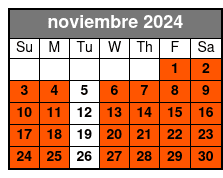 4 Hr Single Kayak Rental noviembre Schedule