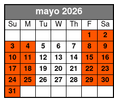 Central Florida 4 Hr Single Kayak Rental May Schedule