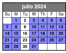 4 Hr Paddle Board Rental julio Schedule