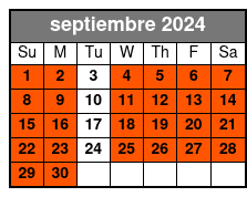 4 Hr Paddle Board Rental septiembre Schedule