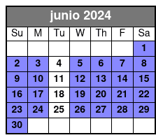 4 Hr Tandem Kayak Rental junio Schedule