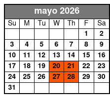 Chef's Table and Wine Tasting Tour mayo Schedule