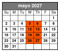Chef's Table and Wine Tasting Tour mayo Schedule