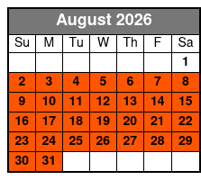 Adventure Wildlife Tour agosto Schedule