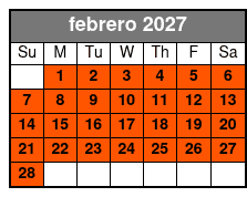 Two Person Tandem febrero Schedule