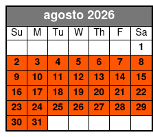 Two Person Tandem agosto Schedule