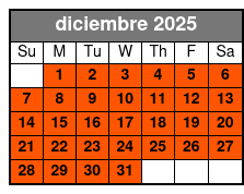 3 Day Rental diciembre Schedule