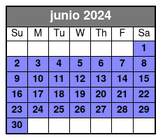 Paddleboard (1 Person) junio Schedule