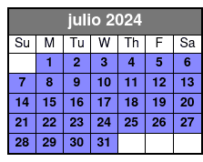 Paddleboard (1 Person) julio Schedule