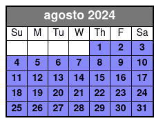 Paddleboard (1 Person) agosto Schedule