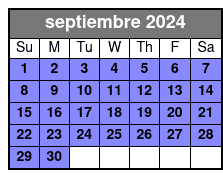Paddleboard (1 Person) septiembre Schedule