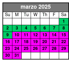 Paddleboard (1 Person) marzo Schedule