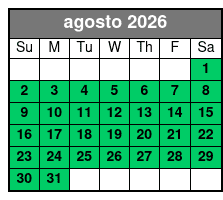 Paddleboard (1 Person) agosto Schedule