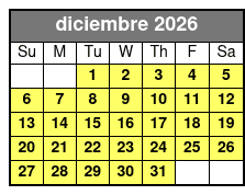Paddleboard (1 Person) diciembre Schedule
