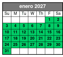 Paddleboard (1 Person) enero Schedule