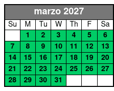 Paddleboard (1 Person) marzo Schedule
