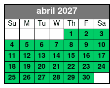 Paddleboard (1 Person) abril Schedule