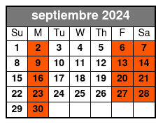 Afternoon Day Cruise septiembre Schedule