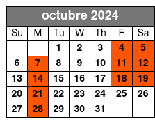 Afternoon Day Cruise octubre Schedule