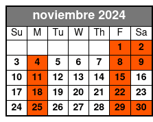 Afternoon Day Cruise noviembre Schedule