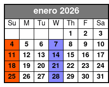 High Top Sneakers enero Schedule