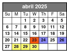 Emerald Cut Eco Excursion abril Schedule