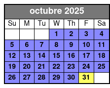 Emerald Cut Eco Excursion octubre Schedule