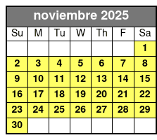 Emerald Cut Eco Excursion noviembre Schedule