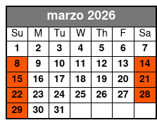 Emerald Cut Eco Excursion March Schedule