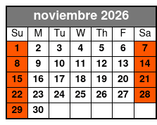 Emerald Cut Eco Excursion noviembre Schedule