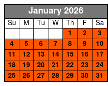 Pirate's Cove Adventure Golf Orlando enero Schedule