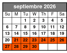 Gatorland September Schedule